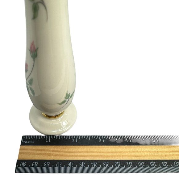 Lenox Bud Vase Rose Manor Pink Ivory 7.5" Gold Trim Rose USA Shabby Chic Flowers - Picture 16 of 16